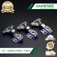 ecoWARE 110 Degree Conceal Hinge - 4 Hole Door Hinge Kitchen Cabinet Wardrobe Concealed Door Hinge