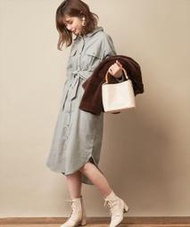 Armoire* 全新轉賣。Mayumi 日貨連線 natural couture 米色燈心絨襯衫洋裝