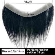 1.5×16cm Toupee Kulit Biologis Pria Rambut Asli Manusia Hairpiece Pria Garis Rambut Depan Pria Rambu