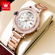 OLEVS Quartz Women's Watch Elegant Romantic Diamond Waterproof dial Top Fashion Luxury Brand Gift Bo