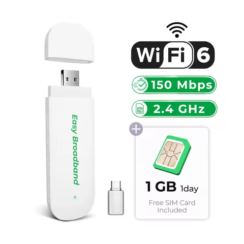 USB 4G LTE Modem with 1GB SIM Card Portable Internet Stick Mobile Hotspot Network Adapter Router Wir