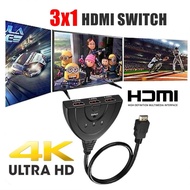 HDMI 2.0 Switcher 4K Hdmi Switch HDMI Splitter Adapter Cable 3 Port 3X1 (3 in 1 Out) for HDTV PS4 Xb