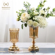 Florence Luxury Gold Flower Crystal Glass Vase Wedding | Flower Vase