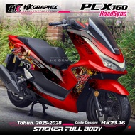 Full Body Decal Sticker Honda PCX 160 CBS ABS RoadSync 2025 2026 2027 Premium Design Yakuza Kanji Ja