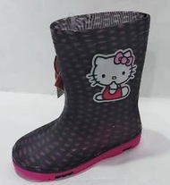 英德鞋坊 HELLO KITTY 女童點點可愛造型雨鞋(台灣製造)715940-黑 限量特賣200元