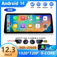 12.3" Android 14 Wireless Apple CarPlay Auto For BMW 5 3 Series E60 E61 E62 E63 E90 E91 E92 E93 Car 