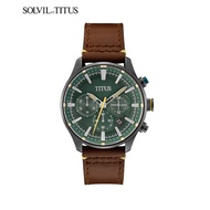 Solvil et Titus W06-03287-011 Men's Quartz Analogue Watch in Dark Green Dial and Leather Strap