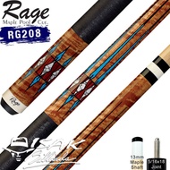 RAGE RG208 POOL CUE - 13 MM MAPLE BILLIARD STICK STIK BILIAR PLAYERS - LUX MN