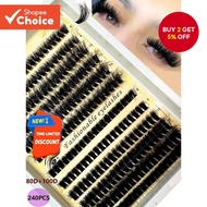 50D/80D/100D Cluster False Eyelashes 240Pcs Diy Eyelash Extensions