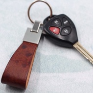 巧克力布朗尼 亮銀色單環皮革鑰匙圈