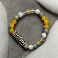 【OMAURA】THE AURORIS Modern 9-Eye Dzi Bracelet
