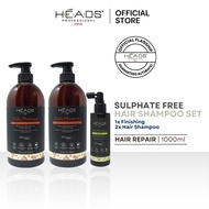 HEADS Sulphate Free DUO Hair Shampoo Set for Hair Loss, Dandruff, Oily Scalp, Repair Damaged Hair, Frizzy Hair, Dry Hair