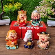 Set of 05 premium 6cm Journey to the West statues - 05 teachers and students of Tang Tang Sutra