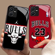 YS-43 Chicago Bulls NBA HD Glass Casing for VIVO Y22 Y35 Y75 Y28 Y22S V25 Y55 iQOO Z6