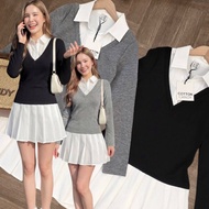 [READY] COTTON CANDY Traffic Collar Dress 327 | Trendy chic Korean style women's jumpsuit