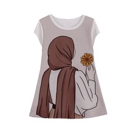 Baju Dress Anak Perempuan Kartun Hijab Islami v2 Tunik Anak Wanita Kartun Hijab-2 Umur 1-12 Tahun