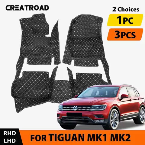 Car Floor Mats For Volkswagen VW Tiguan MK1 MK2 2.0TSI 280TSI 330TSI 380TSI 2007-2022 Custom Auto Ca