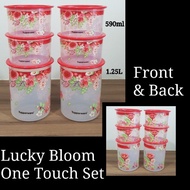 Tupperware Lucky Bloom One Touch Set - One Touch Topper Junior 590ml (4)One Touch Canister 1.25L (2)