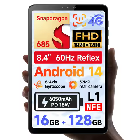 BNCF BPad Mini 8.4 inch Snapdragon SMD685 Tablet Android14 (8+8)GB RAM+128GB ROM 6050mAh Battery 4G 