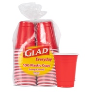 Glad Everyday Disposable Plastic Cups for Everyday Use | Red Plastic Cups Strong and Sturdy Red Plas