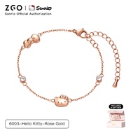 ZGO x Sanrio Hello Kitty สร้อยข้อมือผู้หญิง ประดับไฟหรูหรา ดีไซน์เก๋ไก๋ เป็นของขวัญคริสต์มาสสุดประณี