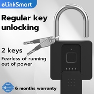 2 keys Fingerprint Padlock With Key Smart HDB Door Lock Outdoor Waterproof Digital Padlock For Gate 