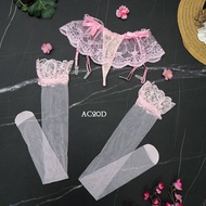 Women's Stockings + Garter Belt Legging Transparent Pink Ac20D