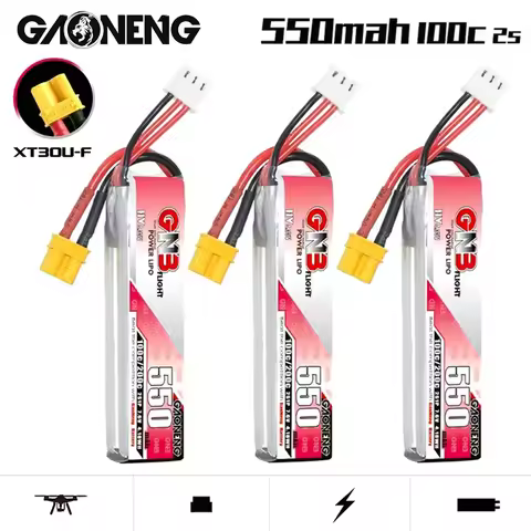 GNB 2S 7.6V 550mAh HV Lipo Battery For Happymodel FPV Racing Cine Whoop BetaFPV RC Drone 7.6V Batter