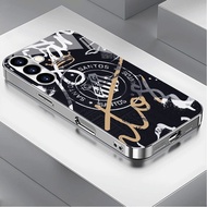 Santos Futebol Clube 08 Luxury Plated Frame Glass Phone Case For Samsung Galaxy S22 S23 S24 S25 Ultr