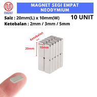 10pcs - 20mm x 10mm x 2mm/3mm/5mm  Rare Earth Neodymium Rectangular Magnet / Block Magnet