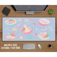 Ramen Food Desk Mat Japanese, Cute Kawaii Mousepad, XXL gaming deskmat, Purple mouse mat, aesthetic desk mat anime, cute desk pad