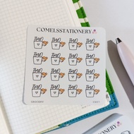 COMELS Grocery Groceries Daily Chores Sticker Sheet for Planner Bullet Journals Journaling Diary