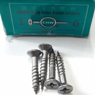 WOOD SCREW 3/4 x 6 WOOD SCREW / TAPING SCREW / SCREW SCREW PER BOX LIGHT FITTING BOX LIGHT SWITCH ST