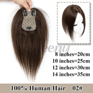 8-14 Inch Real Natural Brown Human Hair Topper 7x11cm Base Net Natural Scalp Top to Hide Bald or Whi