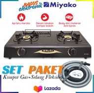 Miyako KG-302 C Kompor Gas 2 Tungku KG 302 C / KG 302C Bonus Selang Gas+Regulator Meter Kompor Gas 2