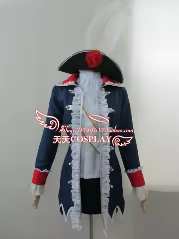 Axis Powers Hetalia Prussia Cosplay Costume with Hat for Halloween Christmas party men women costume