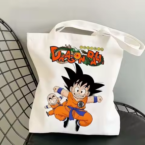 Anime Dragon Ball Canvas Bag Goku 2D Anime Student Shoulder Bag Decoration Gift