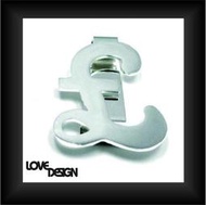 LOVE DESIGN創意商品禮品館~純銀極致質感英鎊符號造型鈔票夾