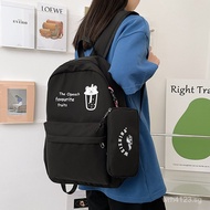 Pendant Junior High School Backpack2022Backpack Pencil Case Solid Color Elementary School High Schoo