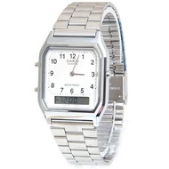 Casio Quartz Vintage Dual Time Stainless Steel Watch AQ-230A-7B AQ-230A-7BMQ