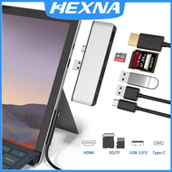 Surface Pro 7 / Pro X USB C Hub 6-In-2 /5-In-1 Aluminium Surface Pro 7 Dockพร้อมหัวแปลงสัญญาณHDMI 4K