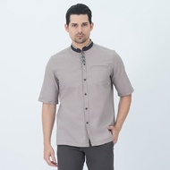 LGS - Baju Koko - Kerah Hitam - Single Pocket - Abu - CSH.285.S2038K.430.C