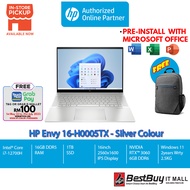 HP Envy Silver Laptop (i7-12700H/16GB RAM 1TB SSD/16"WQXGA 120Hz/RTX3060/W11/MS OFFICE) [Free Bag] 16-H0005TX 6J966PA