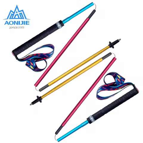 AONIJIE 2Pcs/Pair Folding Walking Sticks Aluminum Alloy Ultralight Quick Lock Trekking Poles Hiking