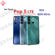 Back Battery Cover Housing For Tecno Pop 5 LTE BD4 BD4i BD4a Rear Housing  Door Back Case camera len