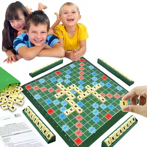 2-4 People English Spelling Solitaire Box Alphabet Chess Educational Toys Travel English Alphabet Sc