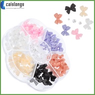 💍 1 Box Pearl Bow Nail Charms Manicure Jewels Women’s Nail Art Decorations (7 Grids)