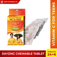 Dayzinc Chewable Tablets (24+6 Chewtabs) - Vitamin C + Zinc