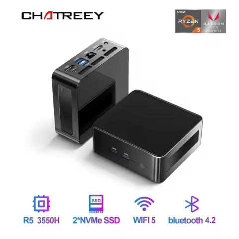 Chatreey AN2C Mini PC R5 3550H Gaming Desktop Computer NVME SSD WIFI5 HD Windows 11 Pro