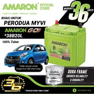 AMARON GO Series 38B20L [NS40zl] Bateri untuk Perodua Myvi tanpa idle start stop